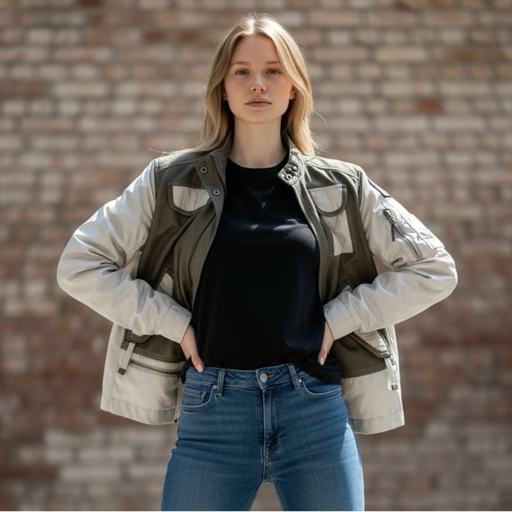 Parajumpers Olive and Cream Utility Jacket